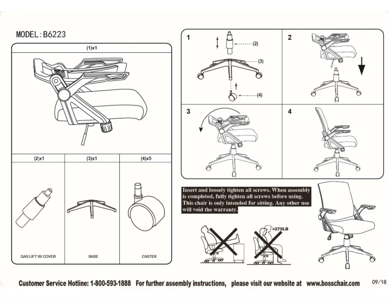 Page n°1 - Manuel utilisateur Boss B6223