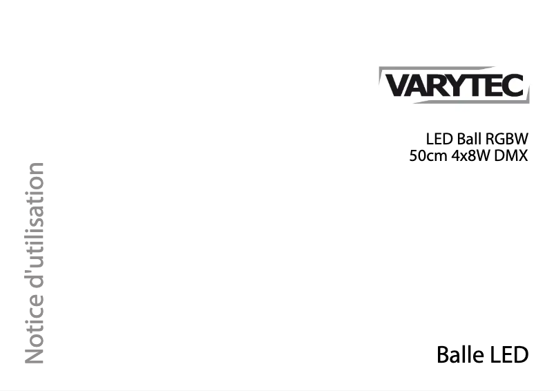 Page 1 de la notice Manuel utilisateur Varytec LED Ball