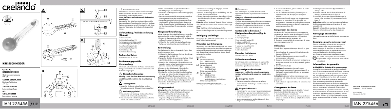 Page n°1 - Manuel utilisateur Crelando IAN 275456