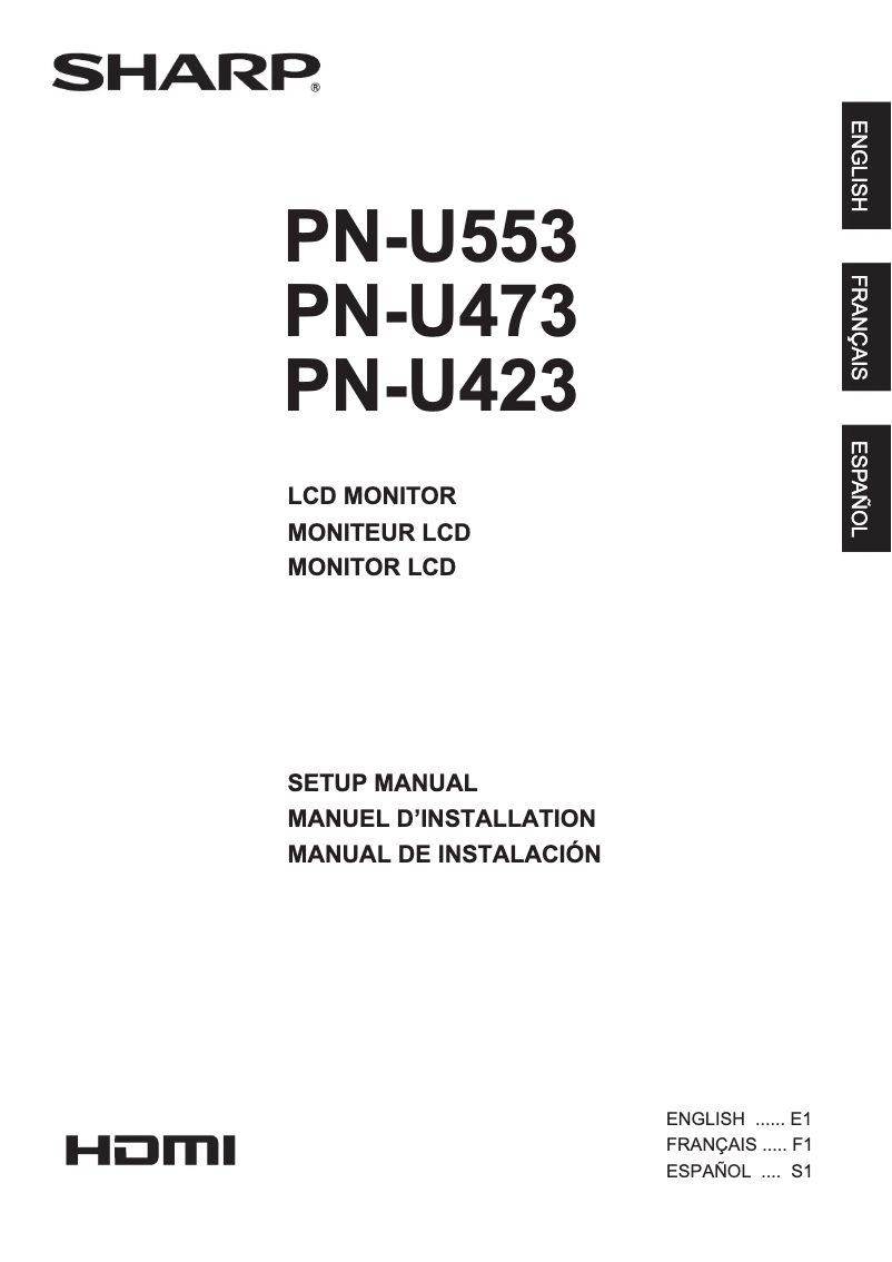 Image de la première page du manuel de l'appareil PN-U473