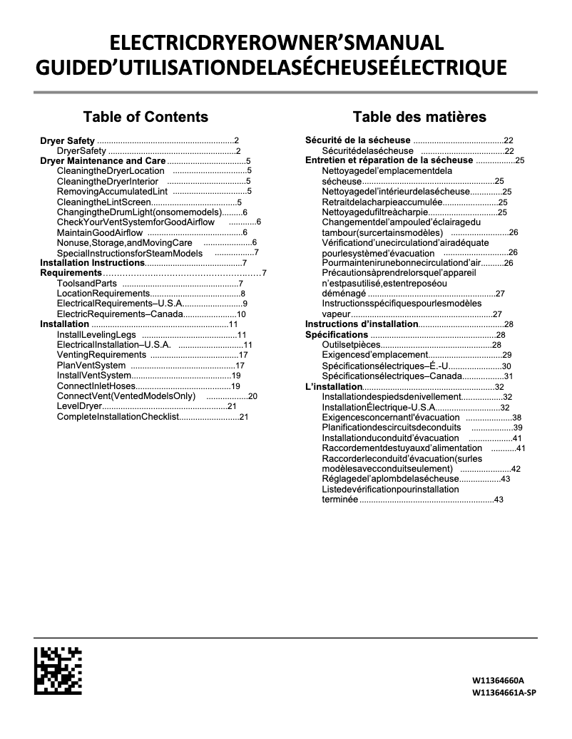 Página 1 del manual Instrucciones / montaje Whirlpool YWED9620HW