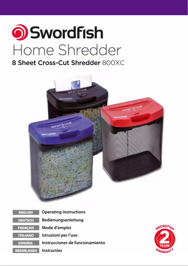 Página 1 del manual Manual de usuario Swordfish 800XC