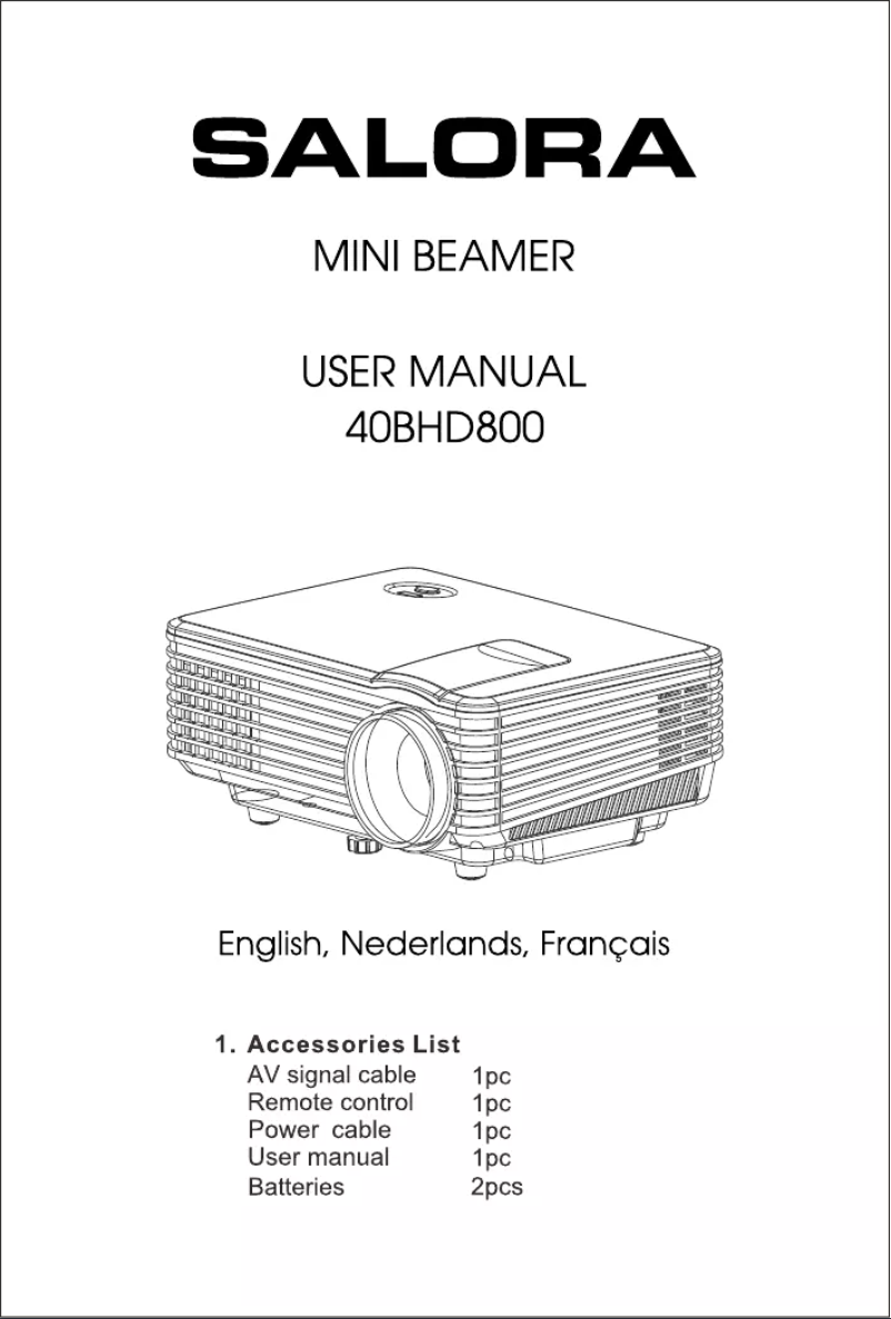 Page 1 de la notice Manuel utilisateur Salora 40BHD800