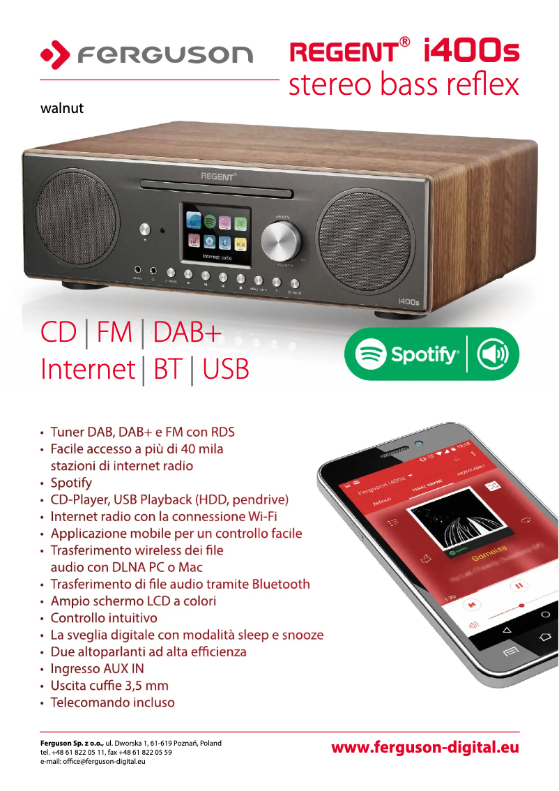 Page 1 de la notice Manuel utilisateur Ferguson i400s