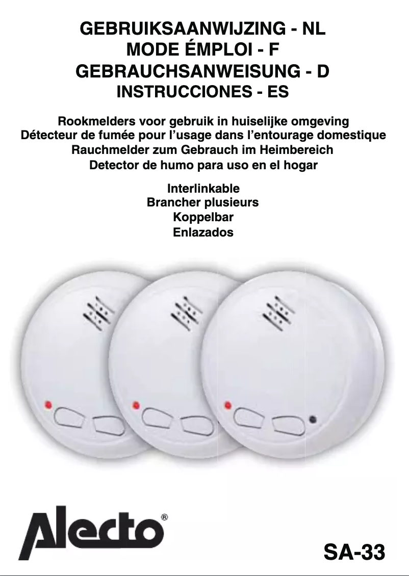 Page 1 de la notice Manuel utilisateur Alecto SA-33