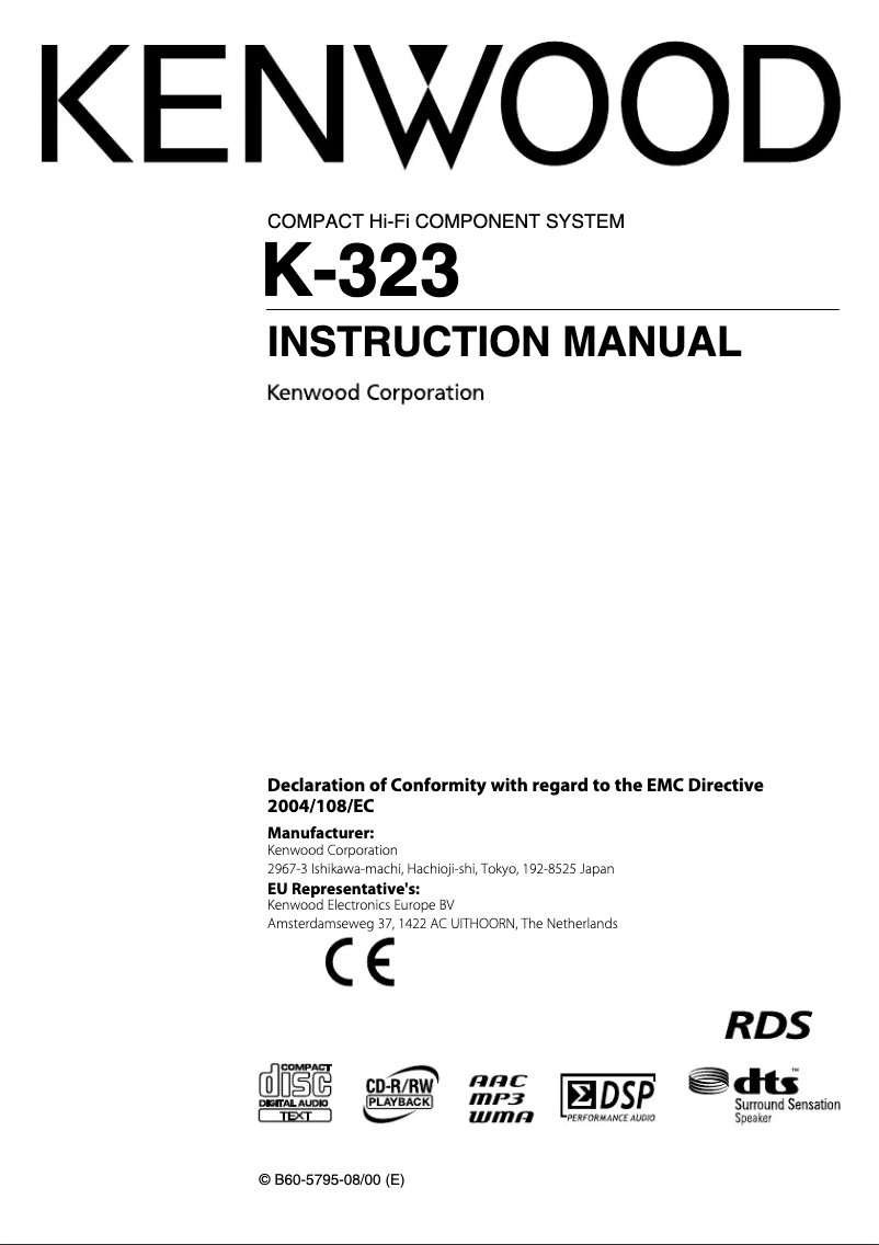 Página 1 del manual Manual de usuario Kenwood K-323