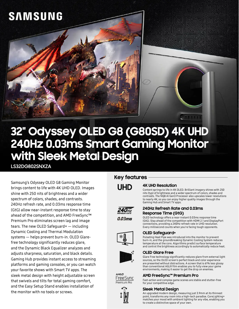 Image de la première page du manuel de l'appareil S32DG802SN