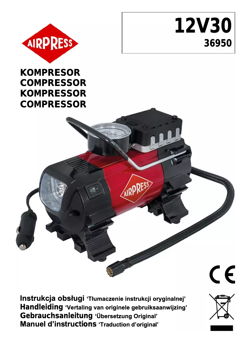 Page 1 de la notice Manuel utilisateur Airpress LMO 4-170 Silent