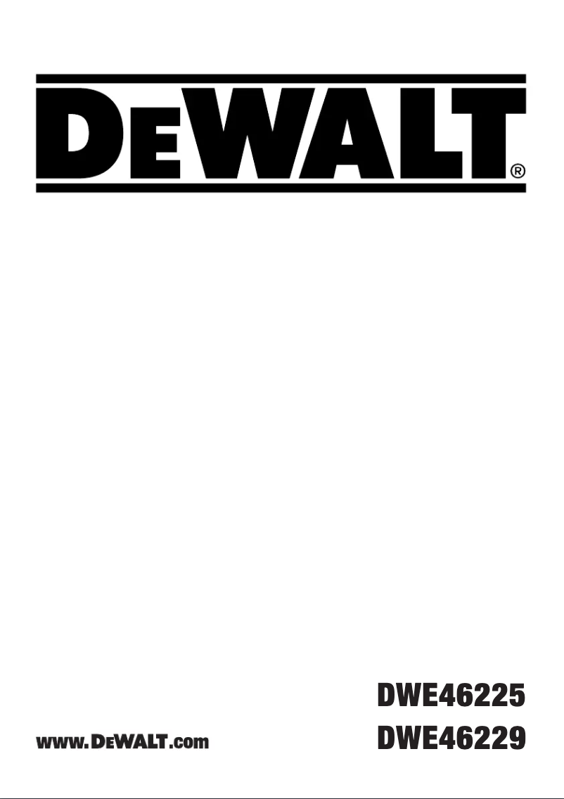 Page n°1 - Manuel utilisateur DeWalt DWE46229