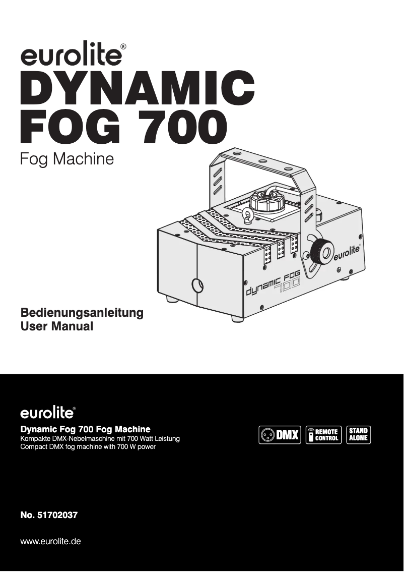 Page 1 de la notice Manuel utilisateur Eurolite Dynamic Fog 700
