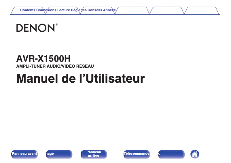Page n°1 - Manuel utilisateur Denon AVR-X1500H