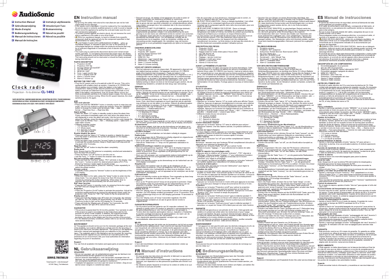 Page 1 de la notice Manuel utilisateur AudioSonic CL-1492