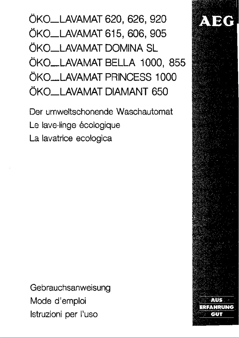 Page 1 de la notice Manuel utilisateur AEG OKO Lavamat 920