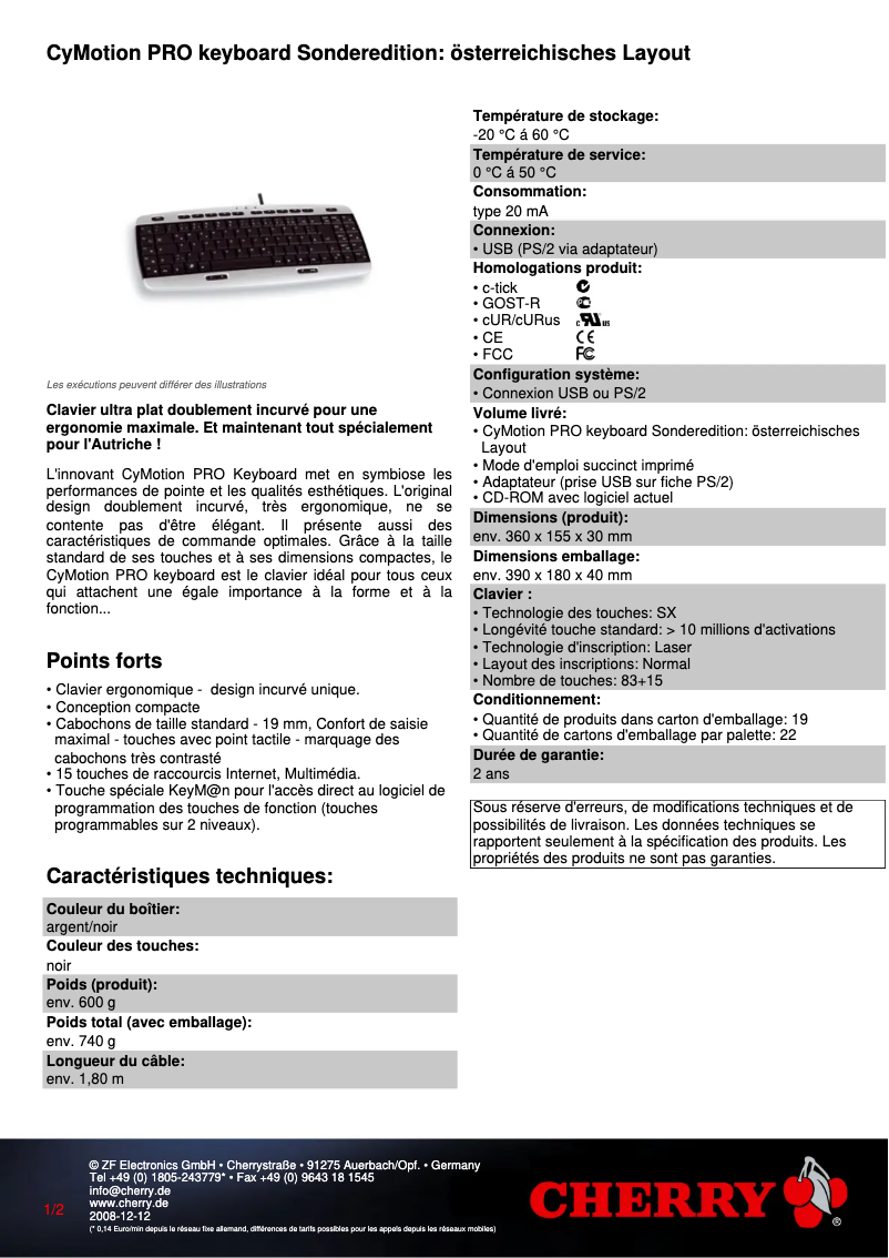 Image de la première page du manuel de l'appareil CyMotion PRO