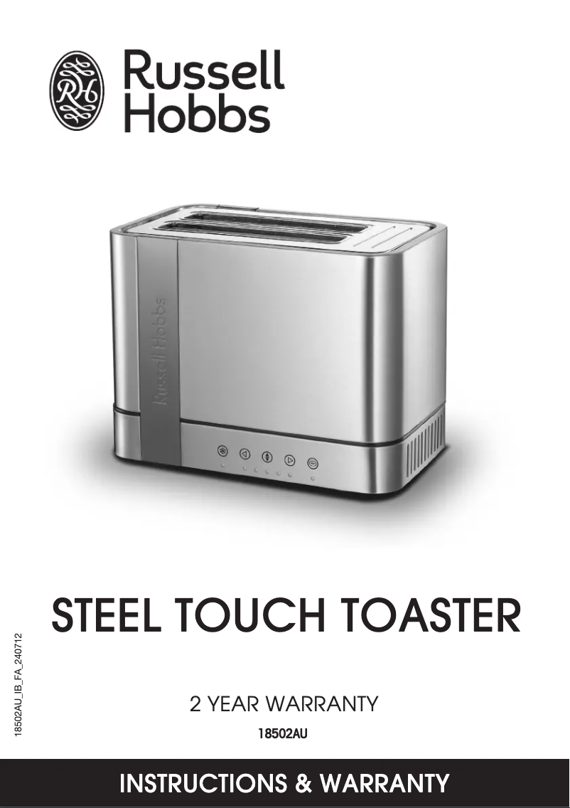 Page n°1 - Manuel utilisateur Russell Hobbs Steel Touch