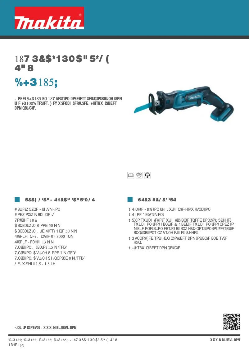 Page n°1 - Fiche technique Makita DJR185Z