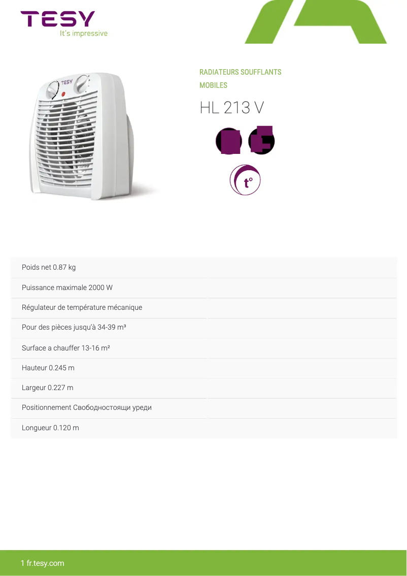 Image de la première page du manuel de l'appareil HL 213 V