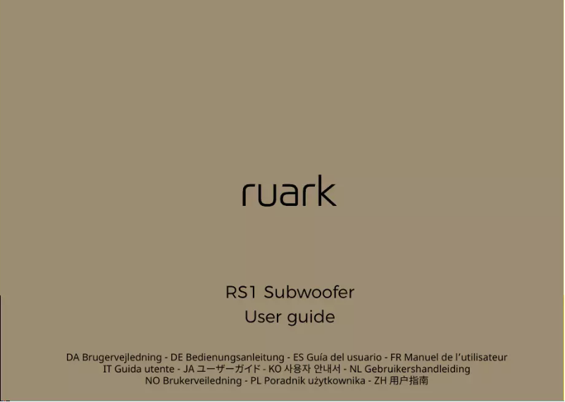 Página 1 del manual Manual de usuario Ruark Audio RS1
