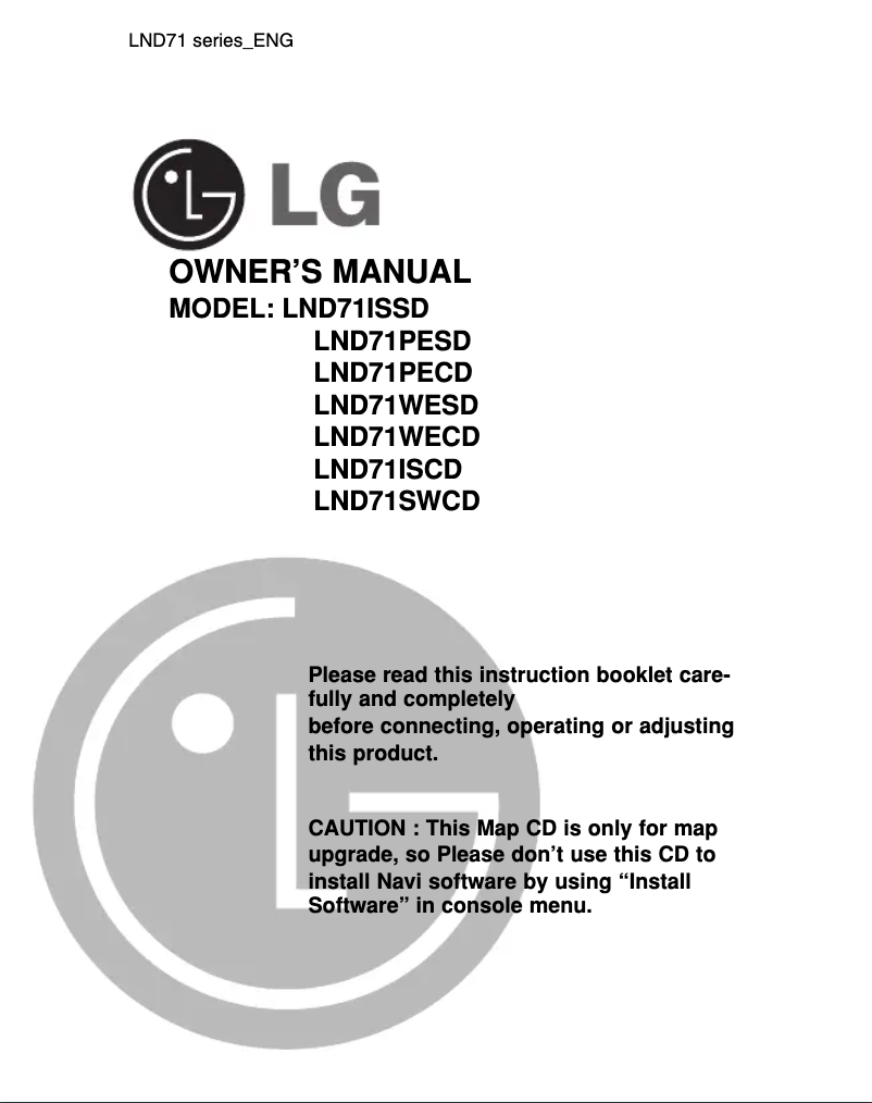 Página 1 del manual Manual de usuario LG LNI73PESD