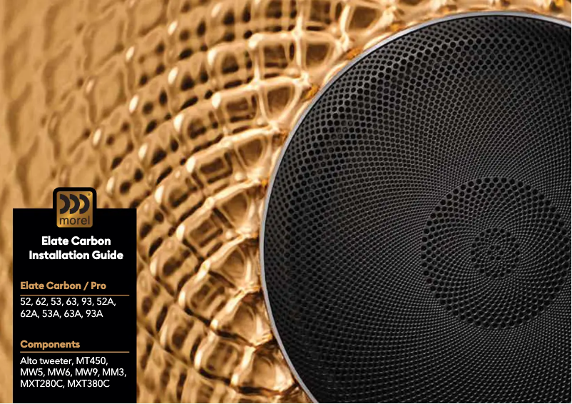 Page 1 of the manual User Manual Morel Elate Carbon 62