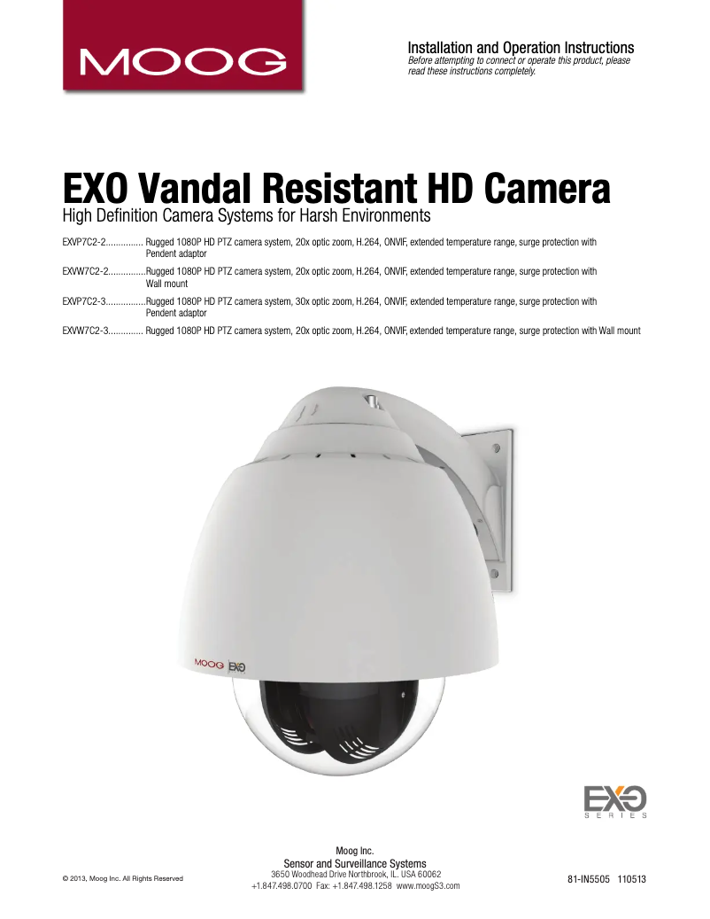 Page 1 de la notice Manuel utilisateur Moog EXVP7C2-2