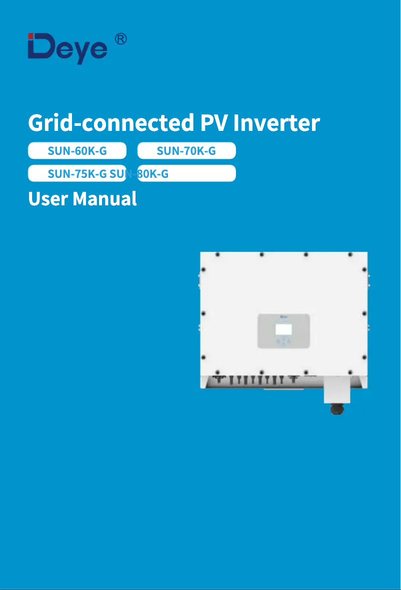 Imagen de la primera página del manual del dispositivo SUN-70K-G