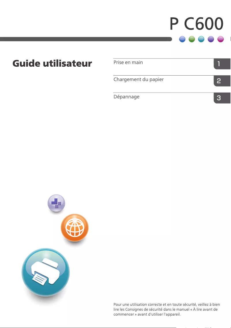 Page 1 de la notice Guide d'installation Ricoh P C600