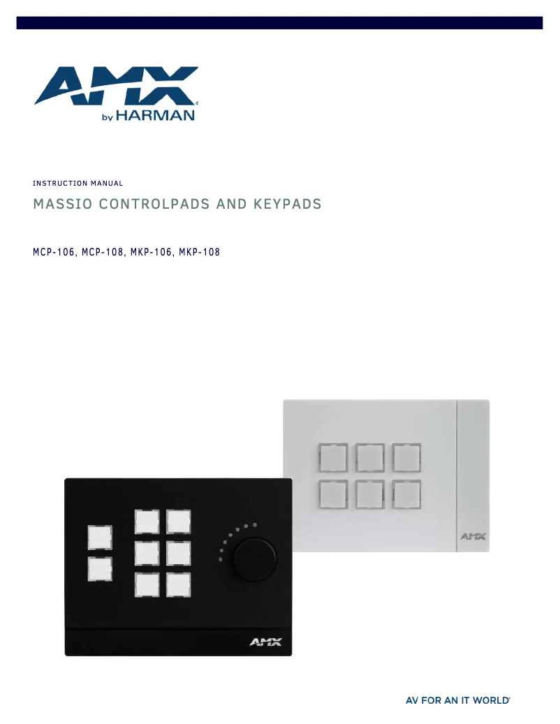 Page 1 de la notice Manuel utilisateur AMX MCP-108