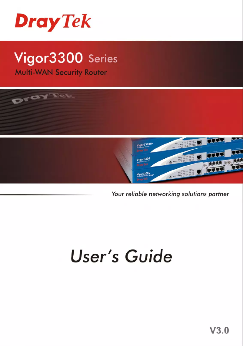 Page n°1 - Manuel utilisateur Draytek Vigor 3300V