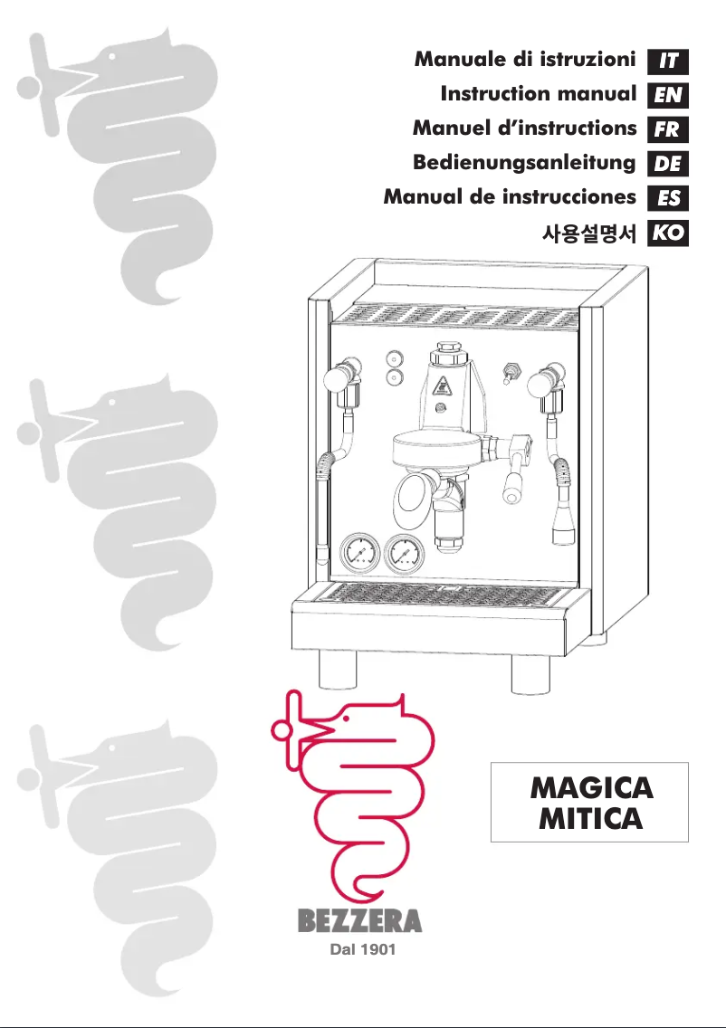 Page 1 de la notice Manuel utilisateur Bezzera Magica