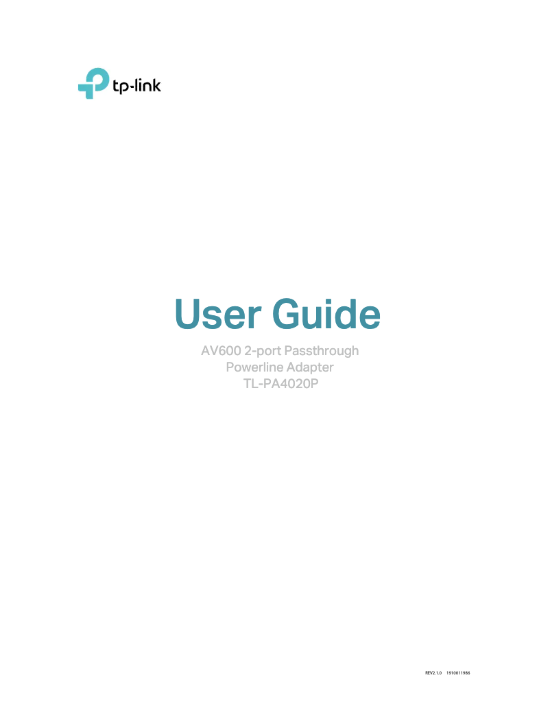 Página 1 del manual Manual de usuario TP-Link PA4020PKIT