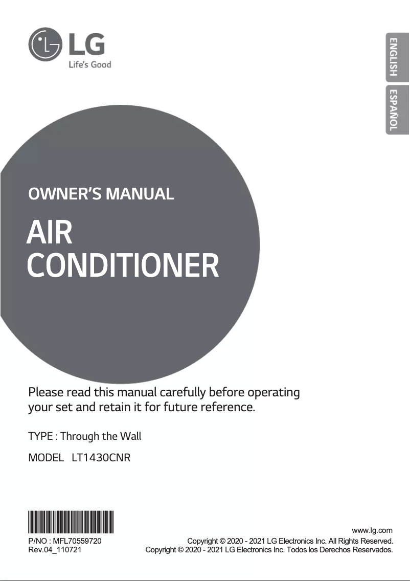 Image de la première page du manuel de l'appareil LT1430CNR