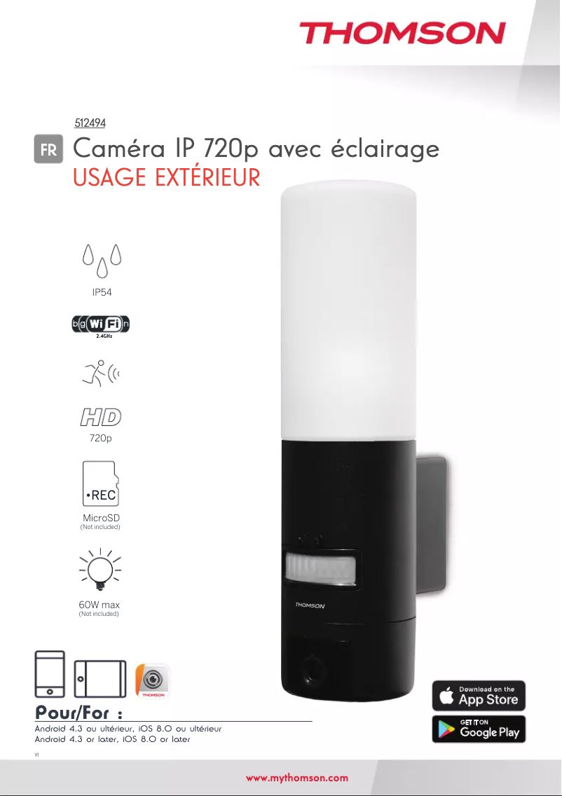 Page 1 de la notice Manuel utilisateur Thomson 512494