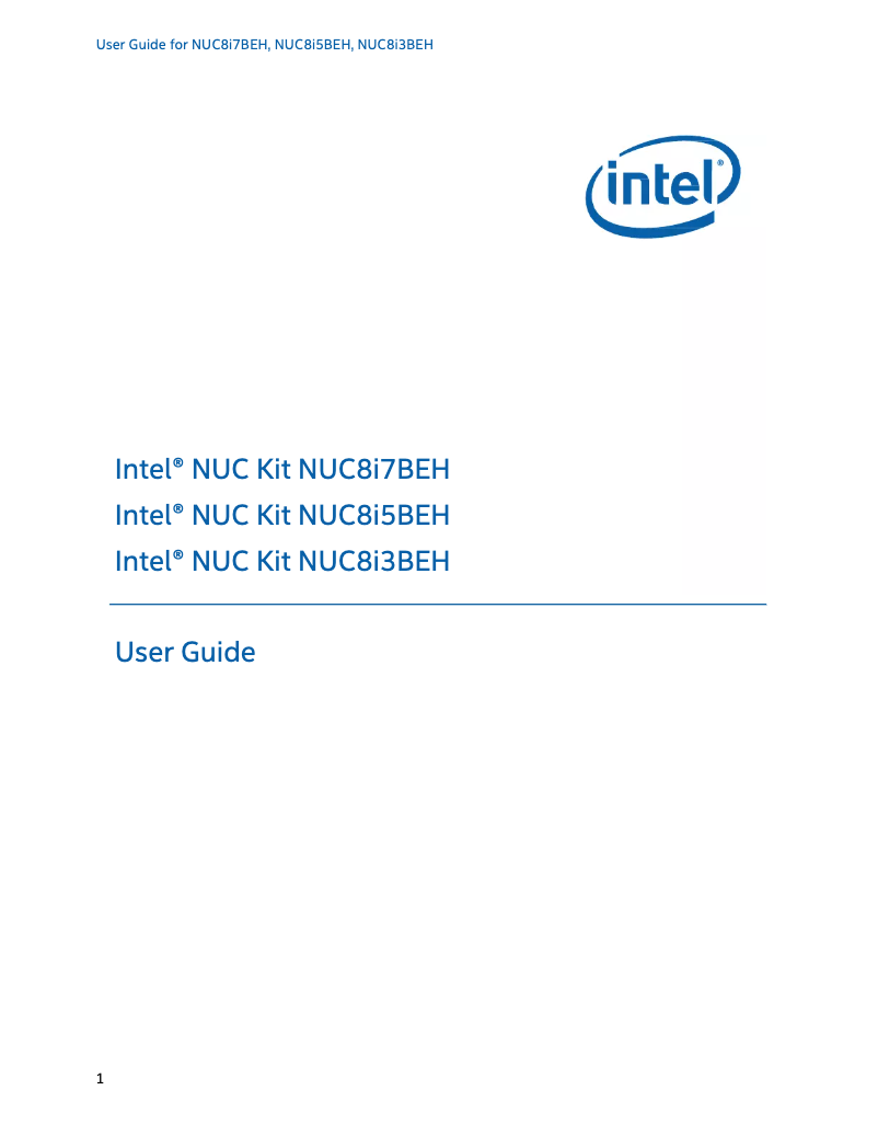 Page n°1 - Manuel utilisateur Intel NUC8i7BEH
