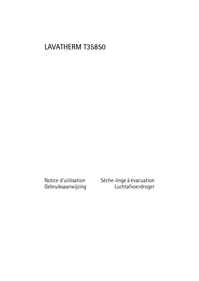 Page 1 de la notice Manuel utilisateur AEG-Electrolux T35850