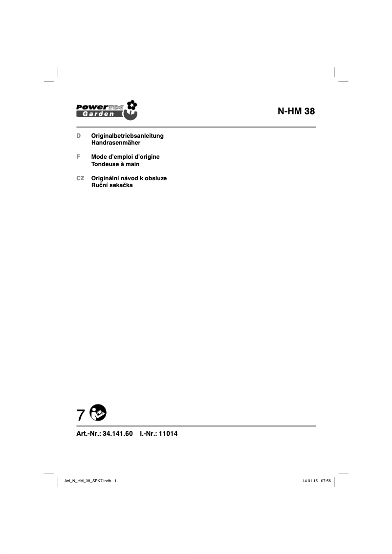 Page 1 de la notice Manuel utilisateur Powertec N-HM 38
