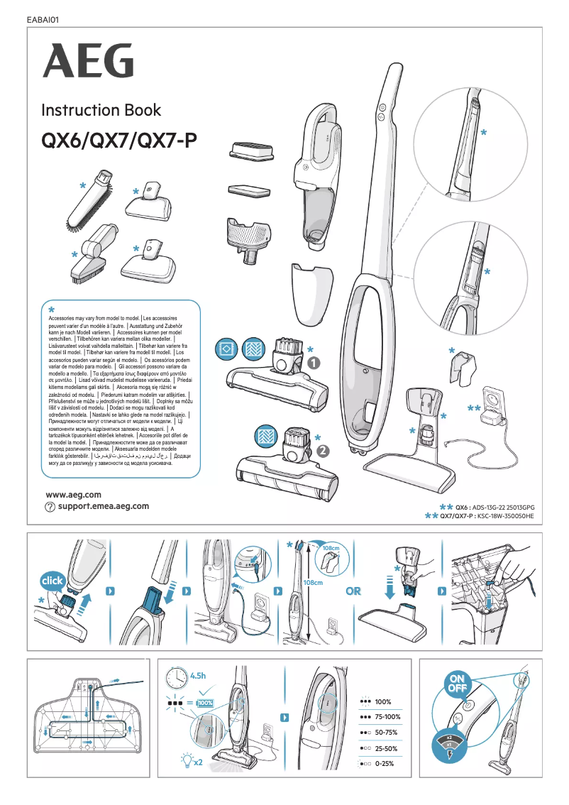 Page 1 de la notice Manuel utilisateur AEG QX6