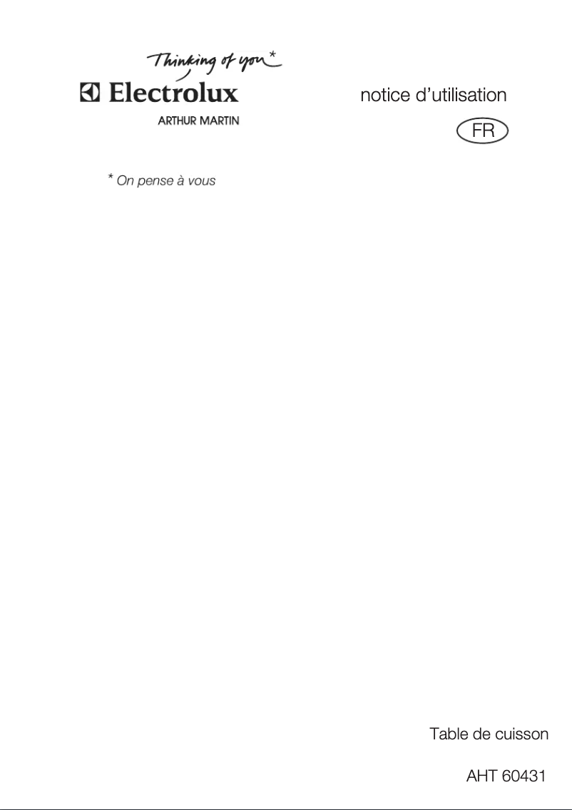 Page 1 de la notice Manuel utilisateur Arthur Martin-Electrolux AHT60431W