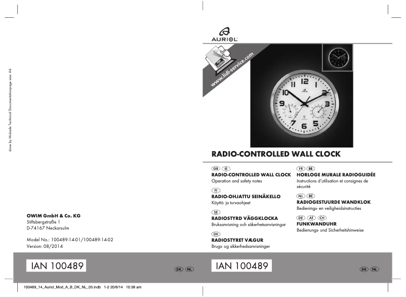 Página 1 del manual Manual de usuario Auriol IAN 100489