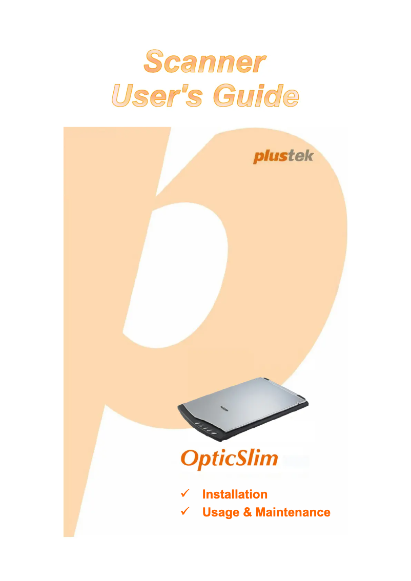 Page n°1 - Manuel utilisateur Plustek OpticSlim 2610 Plus