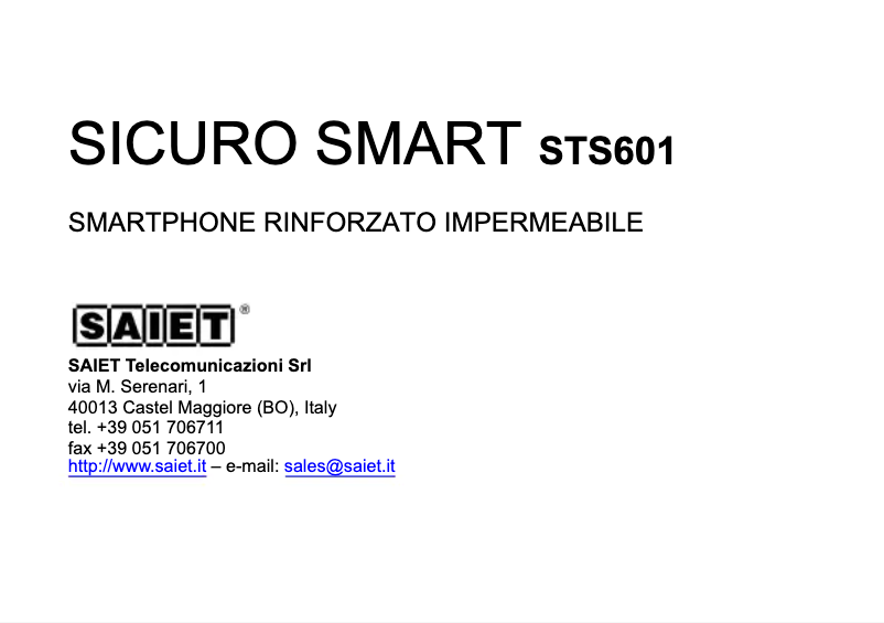 Image de la première page du manuel de l'appareil Sicuro Smart STS601