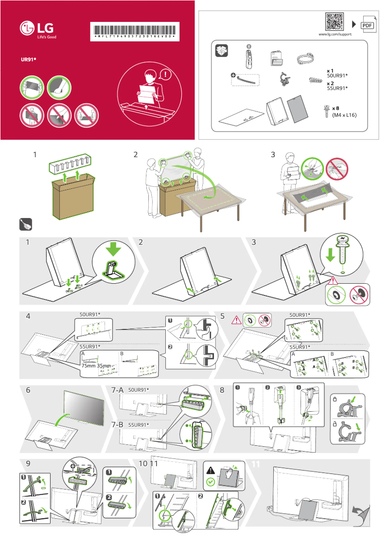 Page n°1 - Manuel utilisateur LG 55UR91006LA