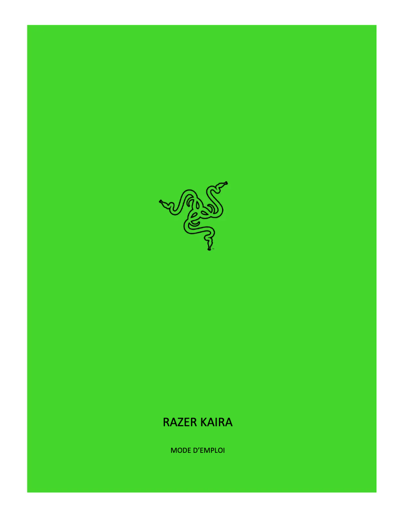 Page 1 of the manual User Manual Razer Kaira for Playstation