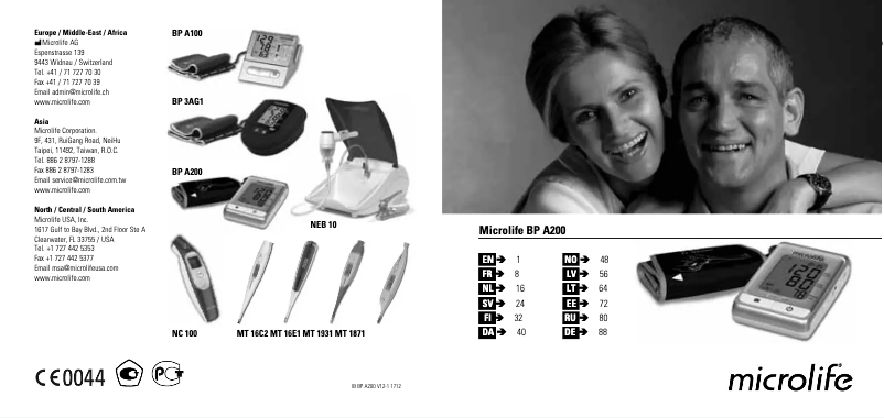 Page 1 de la notice Manuel utilisateur Microlife BP A200