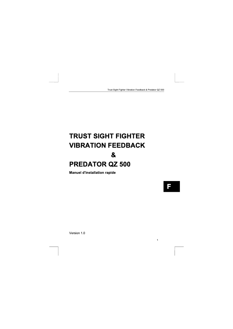 Page 1 de la notice Manuel utilisateur Trust Sight Fighter Vibration Feedback