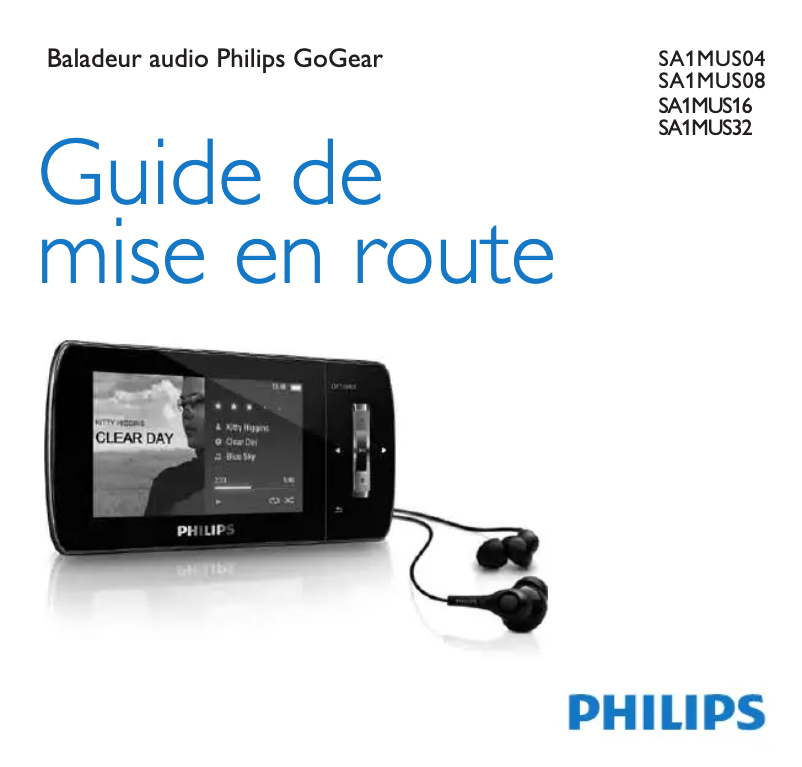 Página 1 del manual Guía de inicio rápido Philips GoGear SA1MUS08K