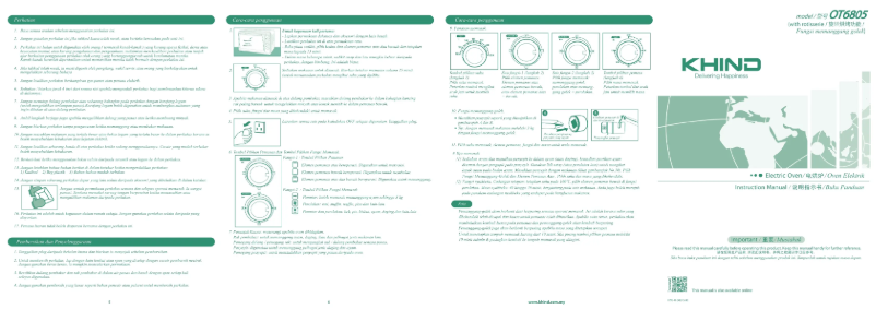 Page n°1 - Manuel utilisateur Khind OT6805