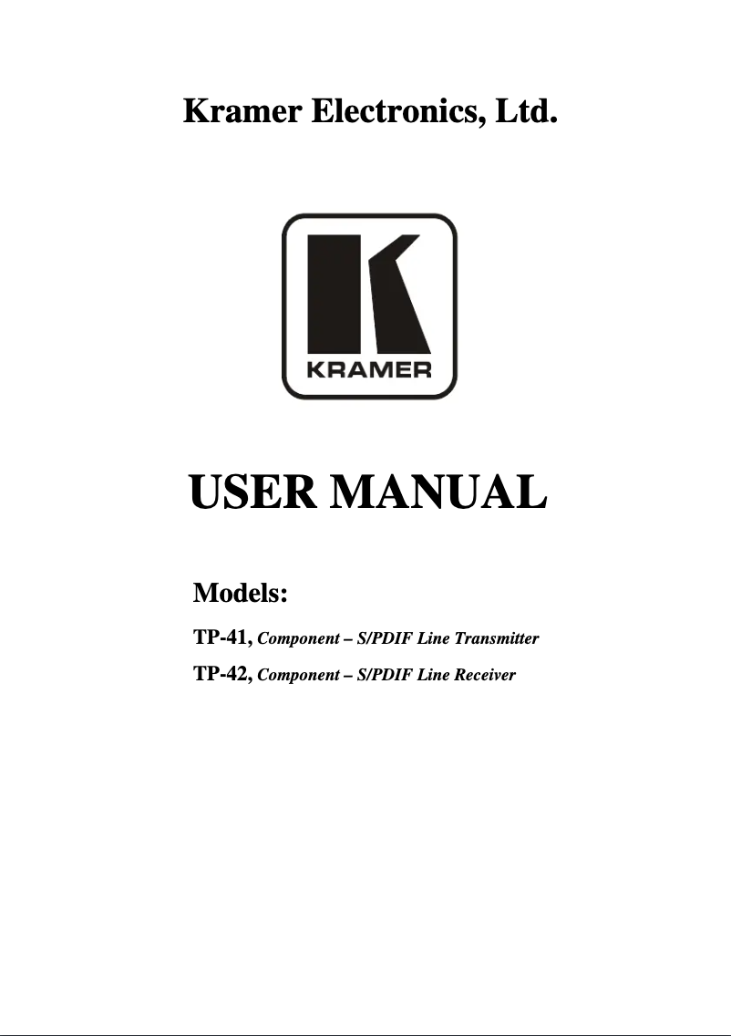 Image de la première page du manuel de l'appareil TP-42