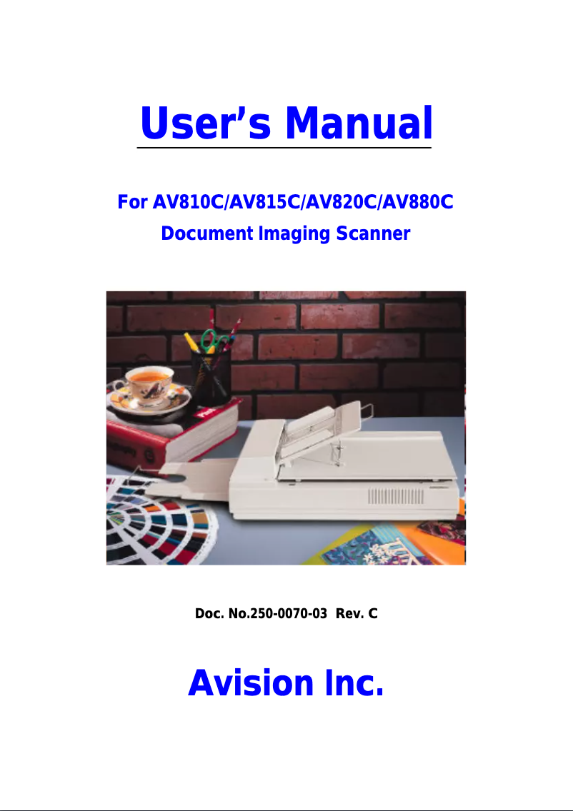 Image de la première page du manuel de l'appareil AV820C Plus