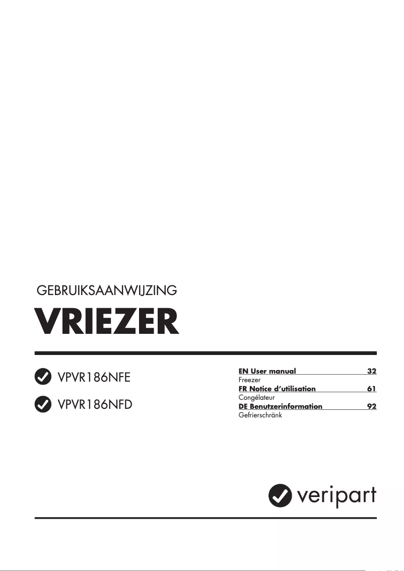 Page n°1 - Manuel utilisateur Veripart VPVR186NFE